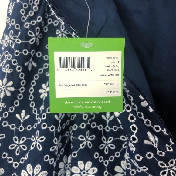 Kate Spade Shore Thing Eyelet Wrap Skirt Blue NWT - Picture 11 of 15